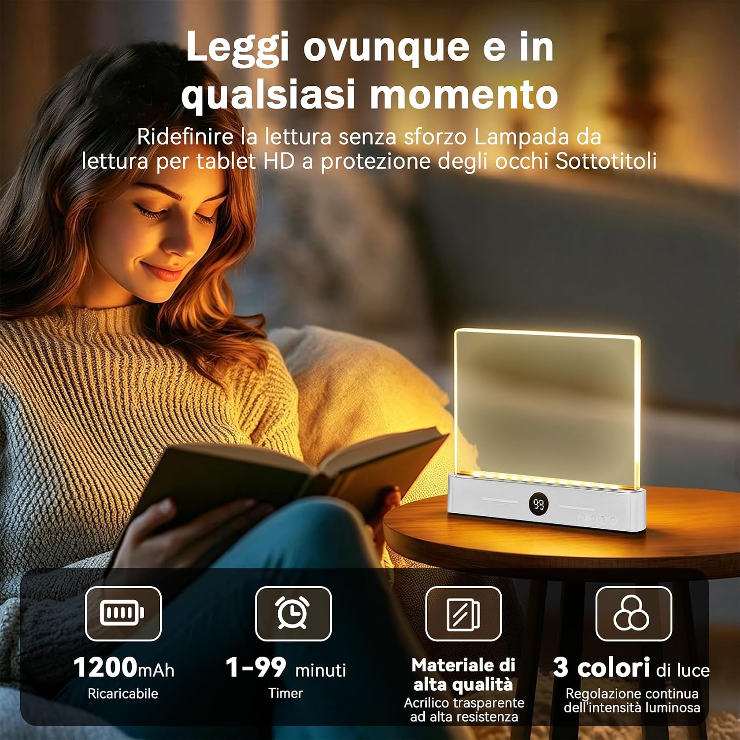 LED HD Pannello Luce da Lettura, Lampada Lettura Libro Occhi Protetti - Analyse des détails et conception