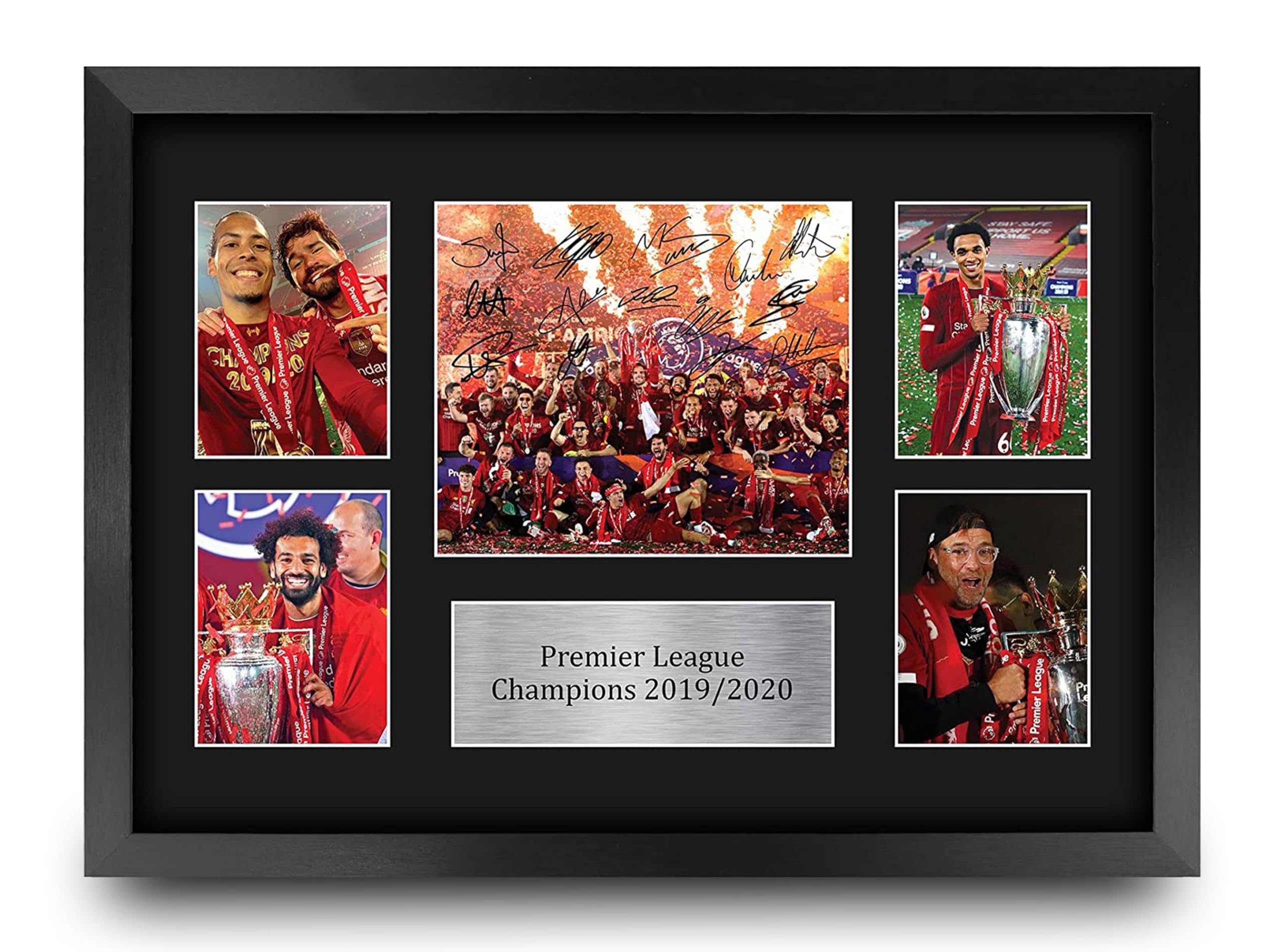HWC Trading FR A3 Premier League Champions 2019/2020 Liverpool Affiche autographe signée de souvenirs imprimés pour les fans de football et les supporters - A3 Encadré