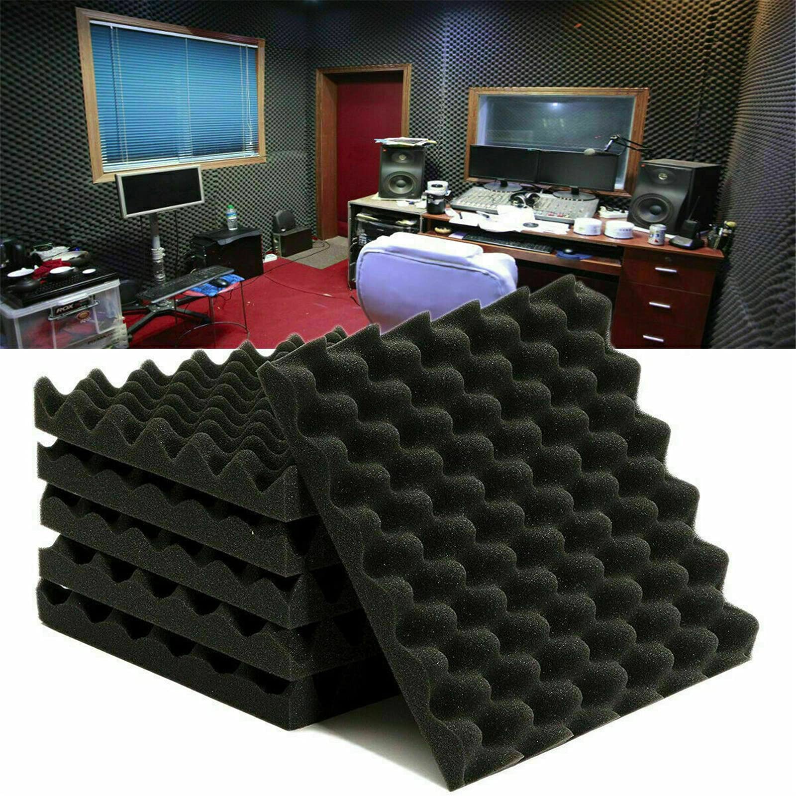 Panneau Mural Decoratif Panneaux Mousse Acoustique 24 Pièces - Isolation Phonique 30x30cm Studio Panneaux Isolation Sonore