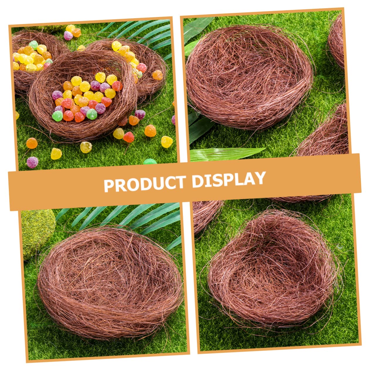 BESPORTBLE 48pcs Simulated Bird Nest Garden Decor Small Bird Nest