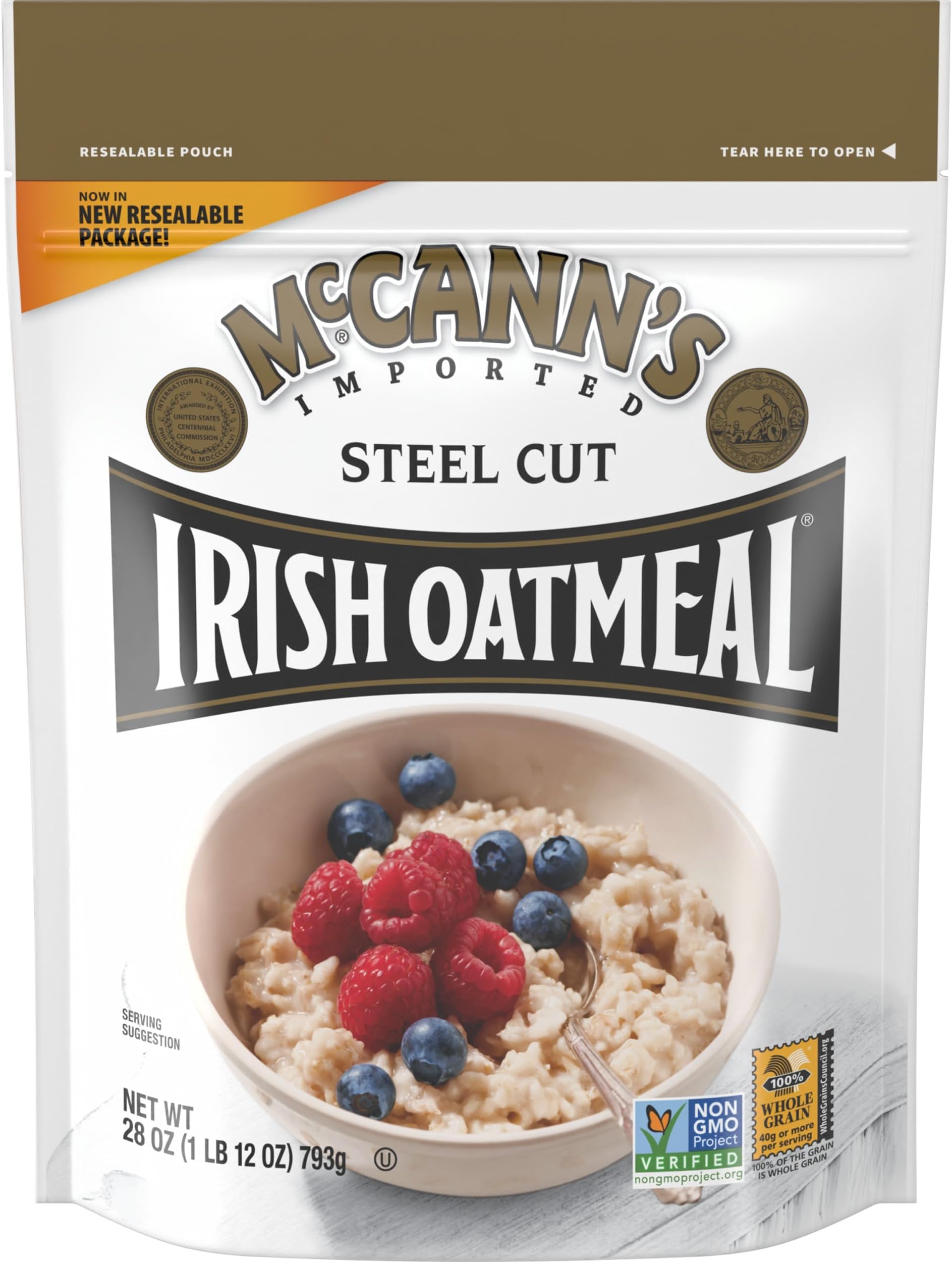McCann's Irish Oatmeal, Traditional Steel Cut Oats, 28 Ounce Bag