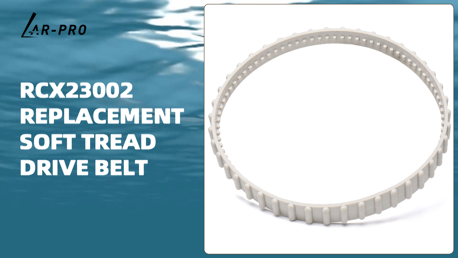 Image of (2 Pack) AR-PRO RCX23002 Replacement Soft Tread Drive Belt - Premium, Heavy-Duty Rubber Pool Cleaner Parts | Compatible with Aquavac Tiger Shark (Plus and QC) and SharkVac Pool Cleaners