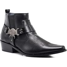 Enzo Romeo WT10 Mens Western Cowboy Motorcycle Ankle Boots