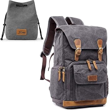 Amazon.com: S-ZONE - Mochila impermeable de lona para cámara de fotos, para  hombre y mujer, 14 pulgadas, con compartimento para cámara suave :  Electrónica