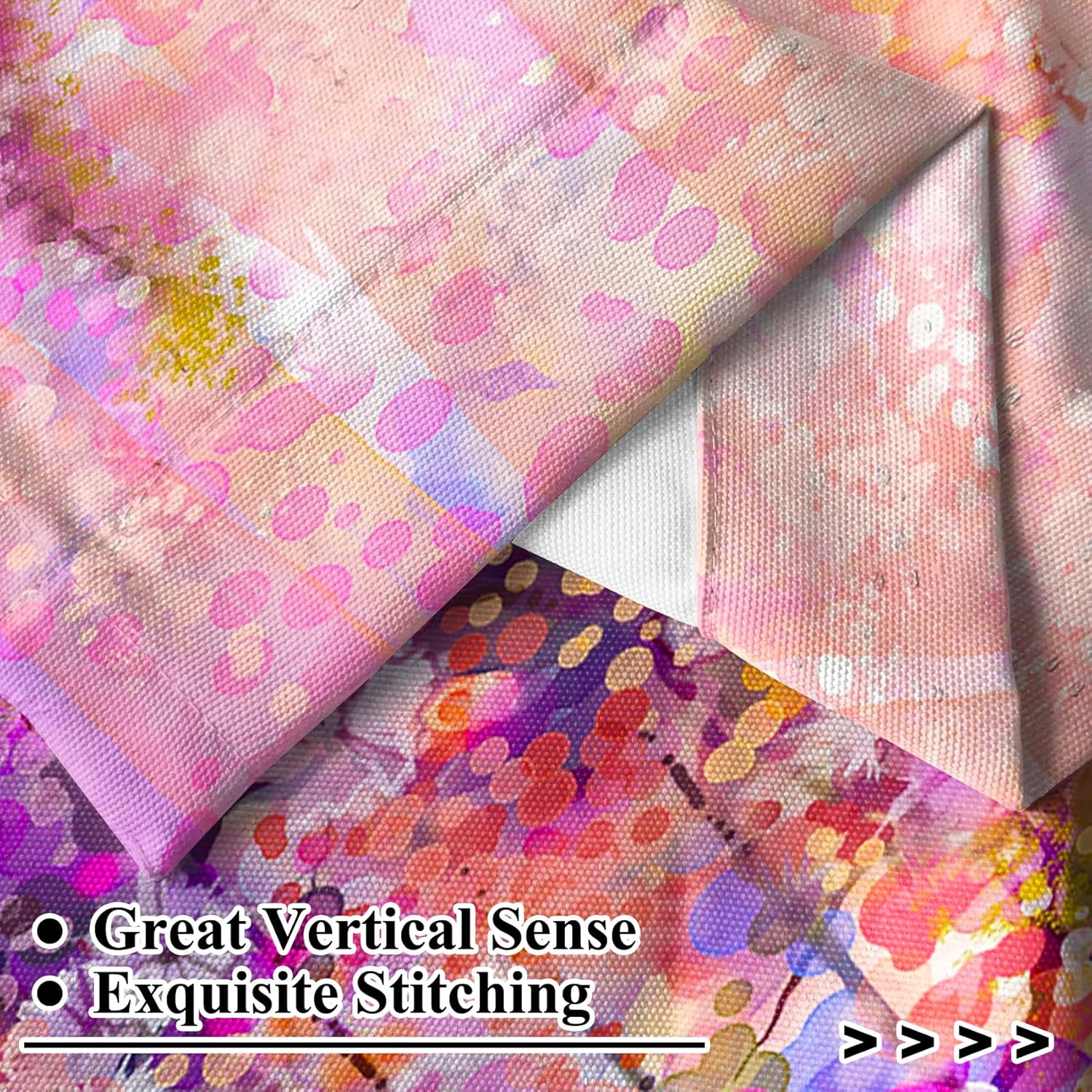 Renaiss 42 x 63 Inch Purple Flowers Floral Curtains Colorful Flowers Pink Wall Garden Window Treatment Light Filtering Decorative Curtain for Women Girls Bedroom Rod Pocket Tab Window Drapes 2 Panels