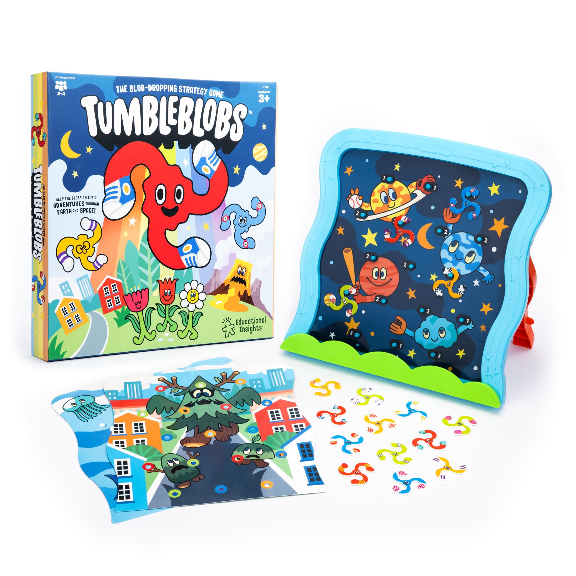 Educational Insights Tumbleblobs - Toddler Board Games for 3 Year Olds, Strategy Board Games for Kids, Color-Matching and Counting Preschool Game, Skill-Building Turn-Taking Game, 1-2 Players