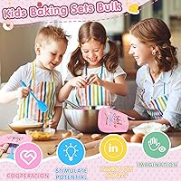 Vista 6 de 24 piezas de mini suministros para hornear para niños con utensilios de cocina, soportes para ollas, espátula, rodillo, batidor para niños, aula