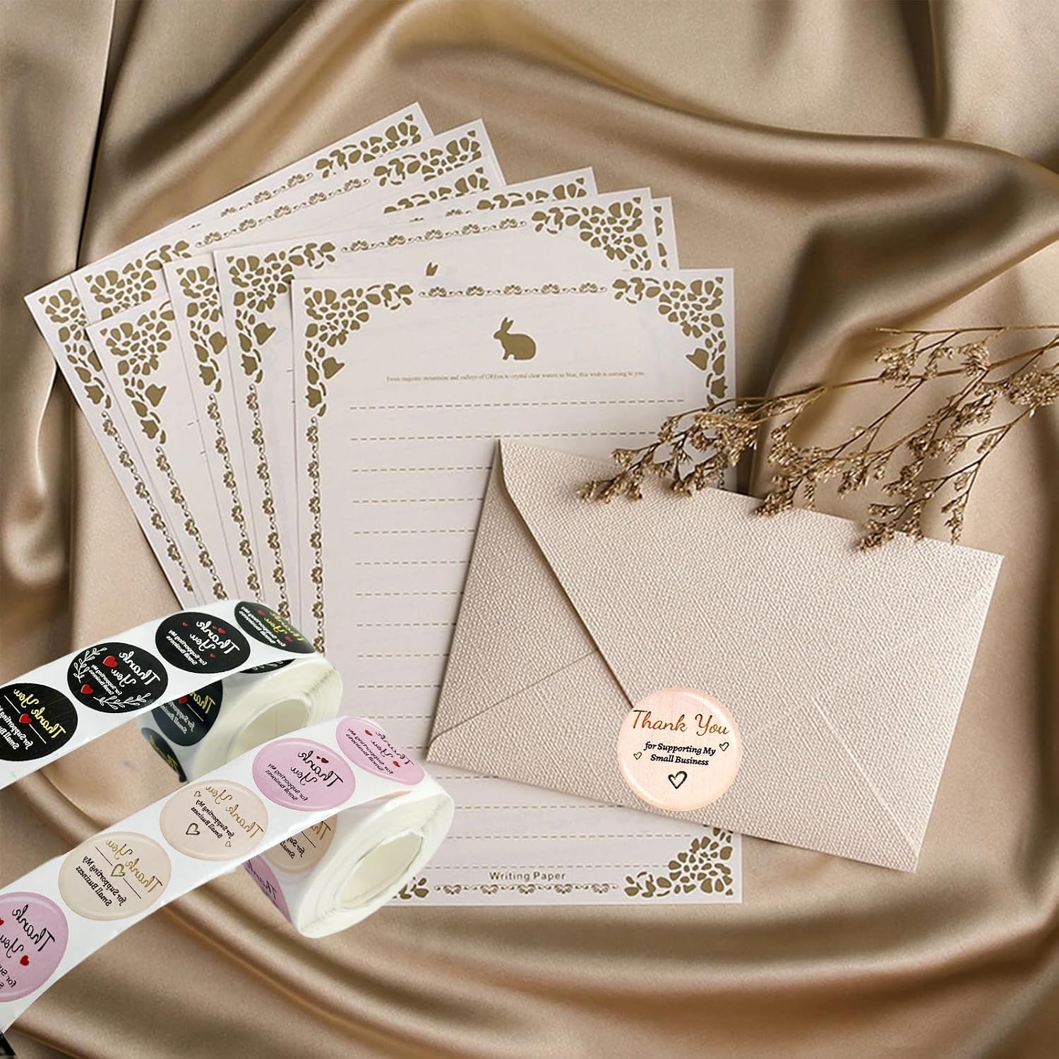 Thank You Stickers,Thank You Stickers Small Business,for Multiple Occasions(1000PCS,Black and Pink,0.98") thumbnail