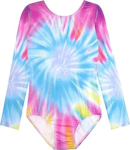 HOZIY Long Sleeve Leotards for Girls Gymnastics Kids Toddler Tumbling Outfits Floral Unicorn Galaxy Rainbow Stripe Pattern