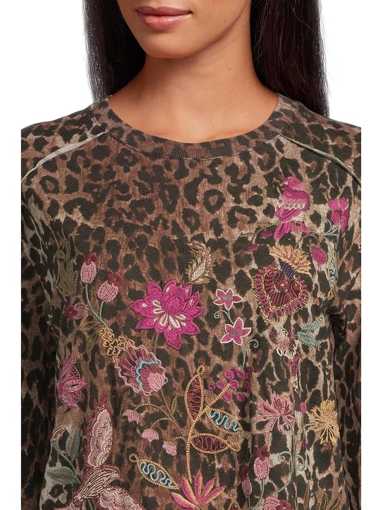 Animal Print Johnny Was Penellope Seamed Sleeve T-Shirt