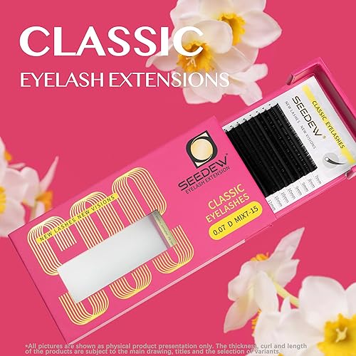 Miniatura 8 de Extensiones de pestañas individuales clásicas, 20 filasbandeja de 0.315 in, rizo D de 0.003 in, pestañas de volumen suaves naturales individuales,