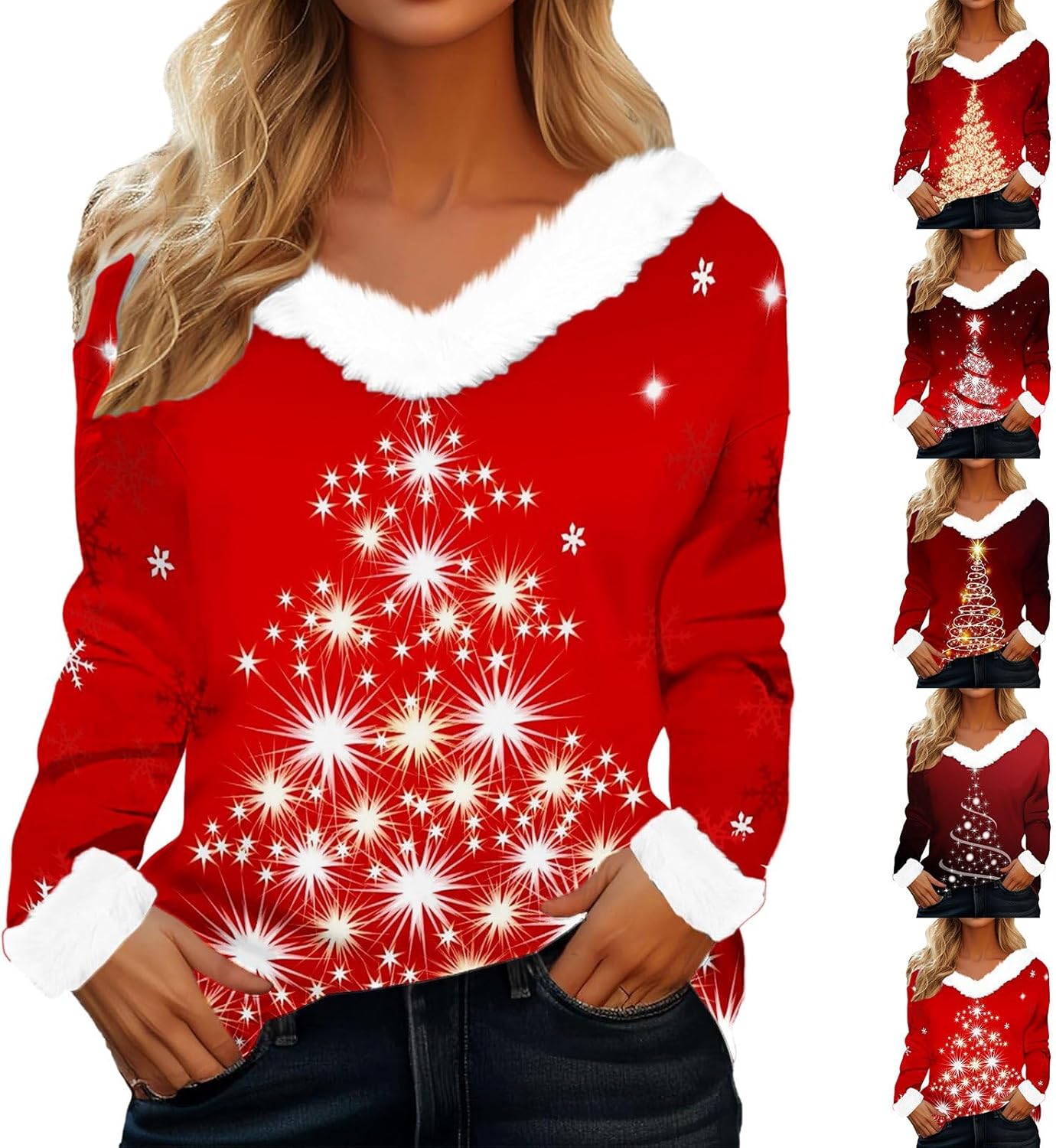 HUIFUAO T-shirt De Noël Pour Femme Avec Motif Sapin De Noël