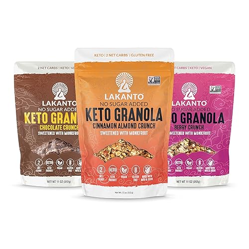 Miniatura 9 de Lakanto Berry Crunch Granola - Delicioso aperitivo, cereal de desayuno rápido, apto para dieta cetogénica, edulcorante de fruta de monje, sin azúcar