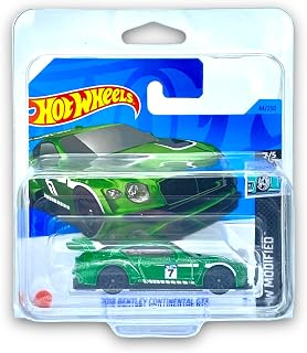 Hot Wheels 2018 Bentley Continental GT3 (Green ) 3/5 HW Modified 2023 - 44/250 (Short Card) - COMES IN A KLAS CAR KEEPER PROTECTIVE COLLECTORS CASE - HKH84