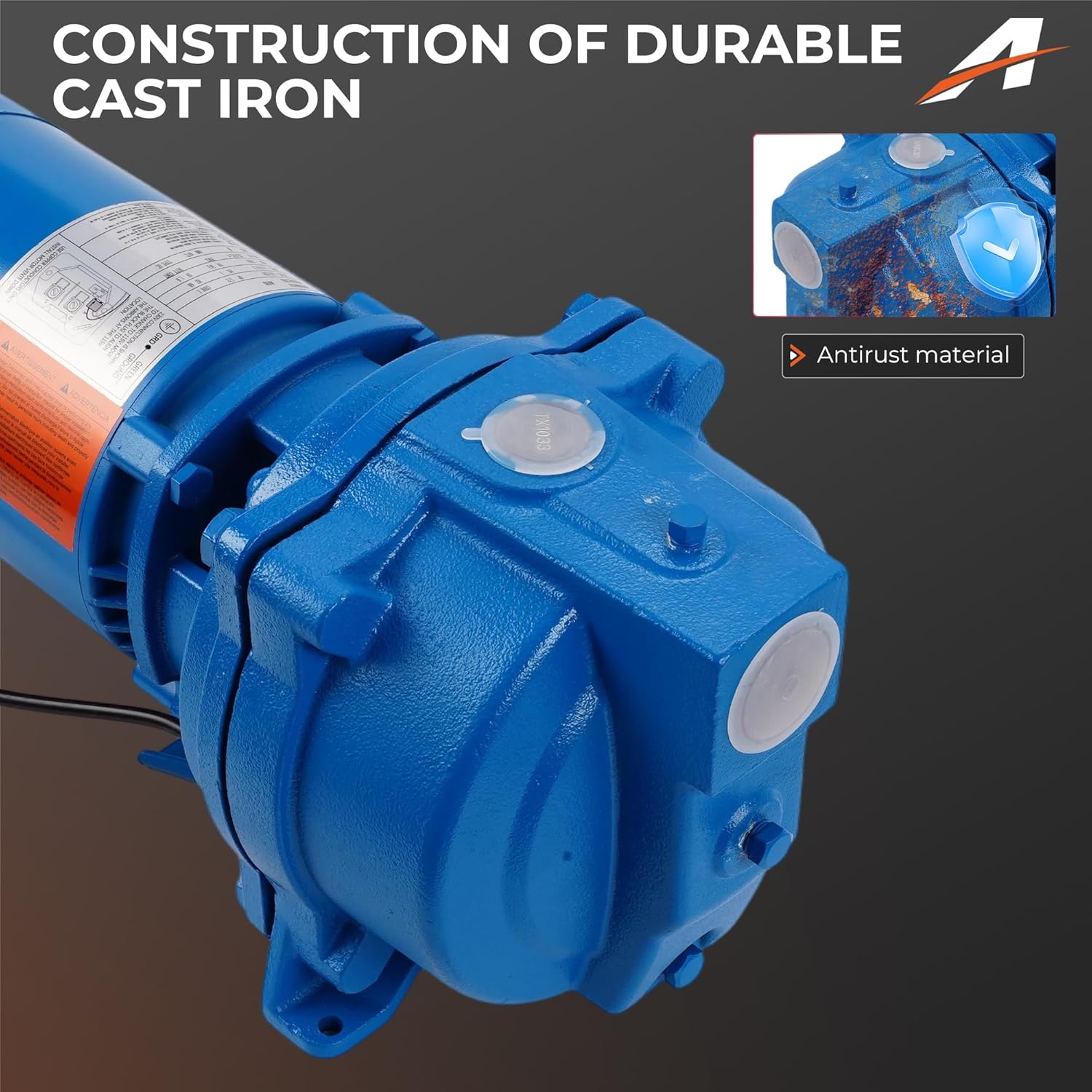 1/2 hp Shallow Well Jet Pump, Replacement for Goulds J5S, Self-Priming Water Pump for Home Water Supply & Garden Irrigation