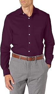 Van Heusen Camisa de vestir para hombre, ajuste delgado, protector de manchas elástico