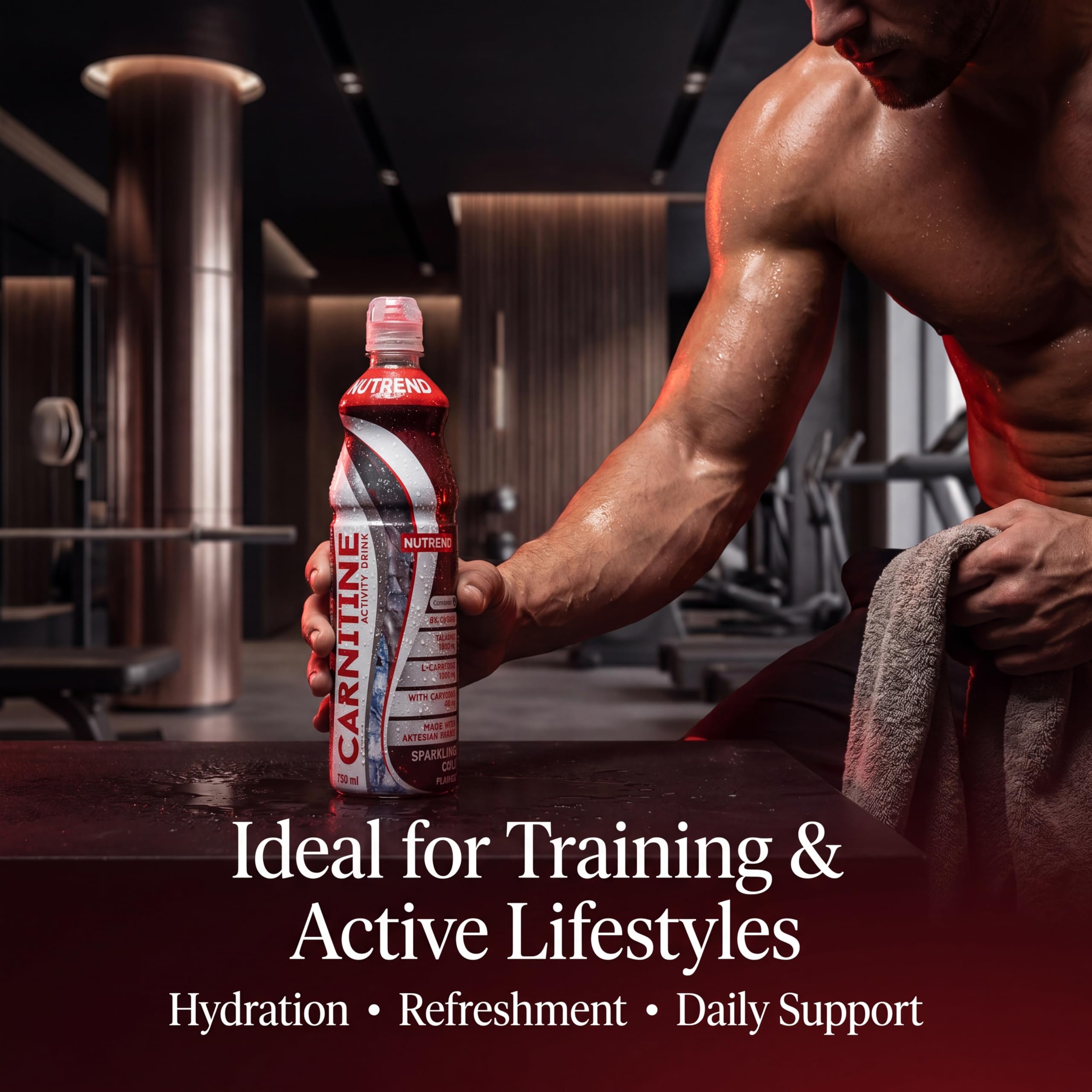 Bebida de Carnitina Nutrend Sabor Cola 750 ml Pack de 8 – bebida fitness lista para tomar con L-carnitina para energía, hidratación y estilo de vida activo