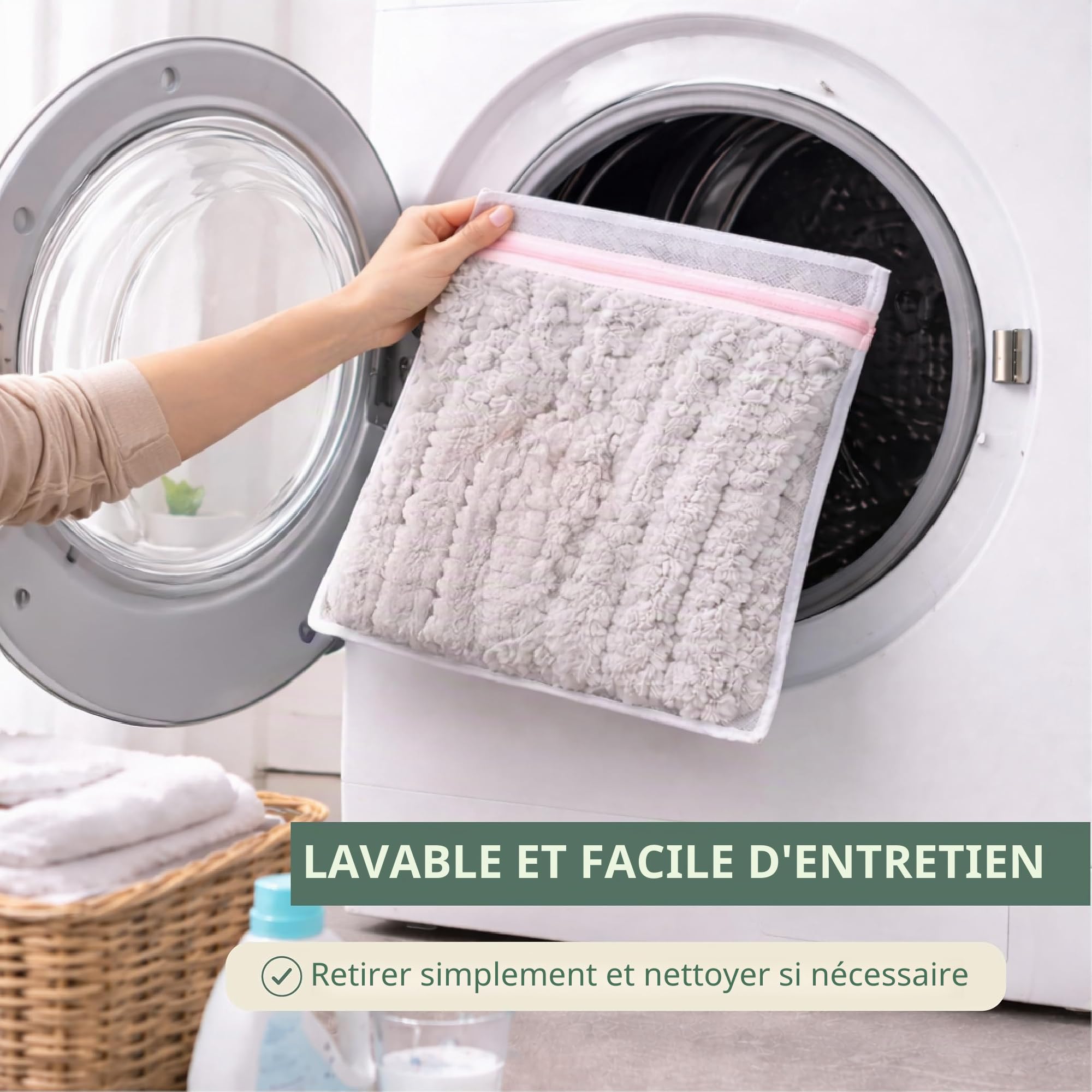 Moritz Rideau en chenille - 100 x 230 cm - Gris et blanc - Rideau de porte - Moustiquaire pour camping et caravane
