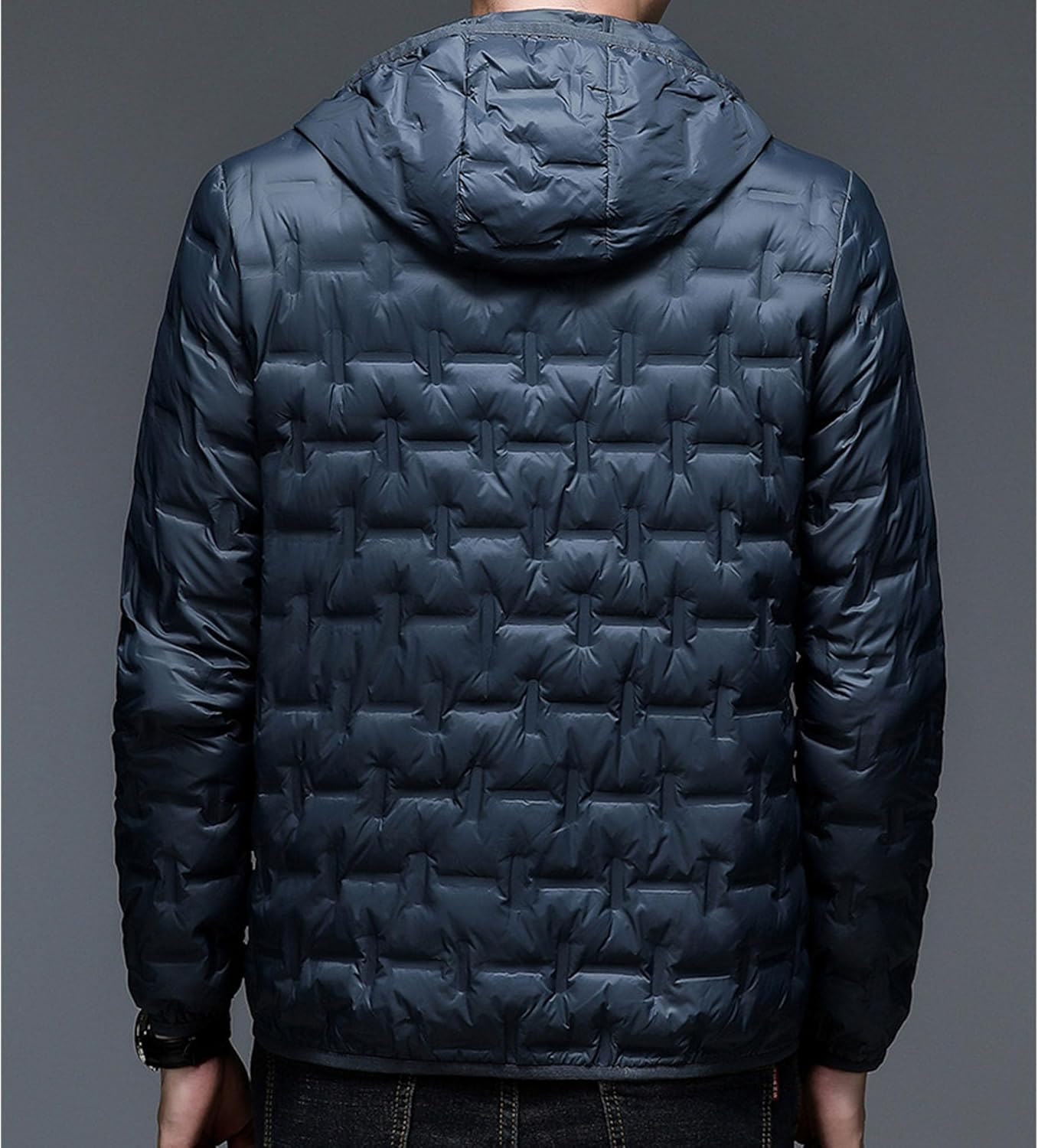 JEShifangjiusu Men'S Lightweight Puffer Jacket Water-Resistant Hooded Winter Coat Thicken Waterproof Puffer Jacket Windproof