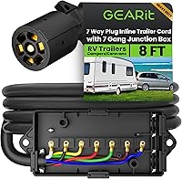 Vista 8 de GEARit - Cable de enchufe en línea para remolque de 7 vías (16 pies) con caja de conexiones de 7 salidas - Arnés de cableado resistente a