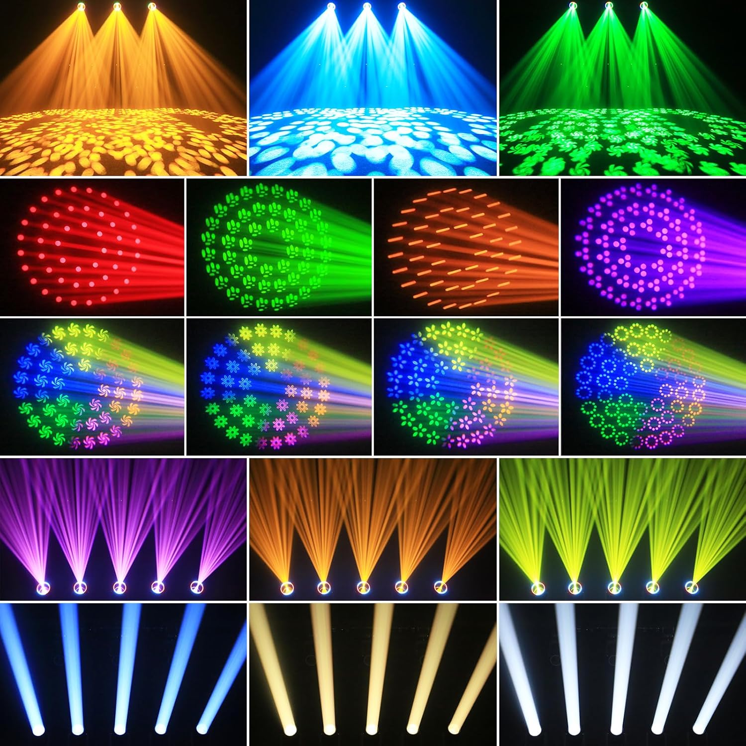 200W LED Moving Head Light with 360° Full-Color Dynamic Aperture, 152MM Optical Lens DMX512 Smart Control, Beam Light for Theaters, Shows & Stage, Wedding, Club, DJ Show