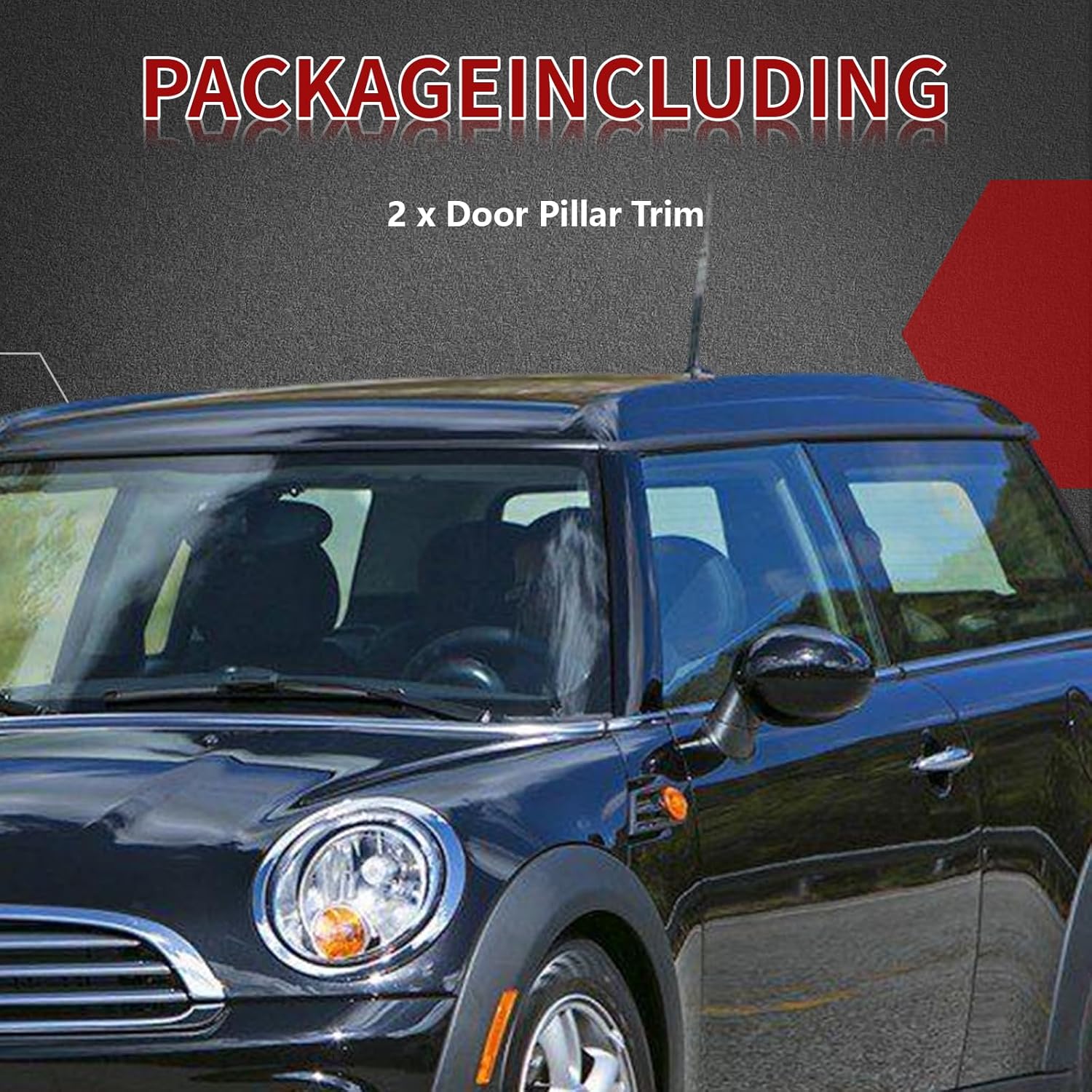Windshield Post Trim A Pillar Molding Cover Molding Cover Driver Passenger Side Compatible with Mini Clubman Hatchback Convertible R55 R56 R57 2007 2008 2009 2010 2011 2012 2013 2014 2015
