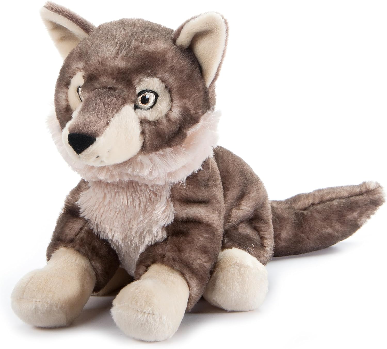 The Petting Zoo Timber Wolf Stuffed Animal Plushie, Gifts for Kids, Earth Keeperz Wildlife Animals, Zoologee Brown Timber Wolf Plush Toy, 12 inches