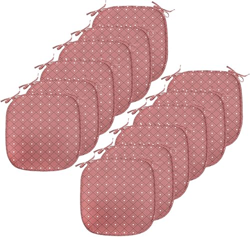 Vista 339 de Lunarable Orient - Cojín de asiento para silla, curlicues florales orientales con elementos artísticos venecianos, hojas de follaje, damasco a