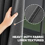 JIVINER 2 Panel Set Linen Blackout Curtains for Bedroom Living Room Darkening Curtains Grommet Thermal Insulated 84 inch Window Drapes Panels (Dark Gray, W52 X L84,2 Panels)