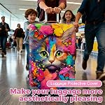 Nivofu 18-32 Inch Suitcase Cover, Elastic Dustproof Luggage Protective Cover, Waterproof Suitcase Protector for Wheeled Luggage Travel (M)