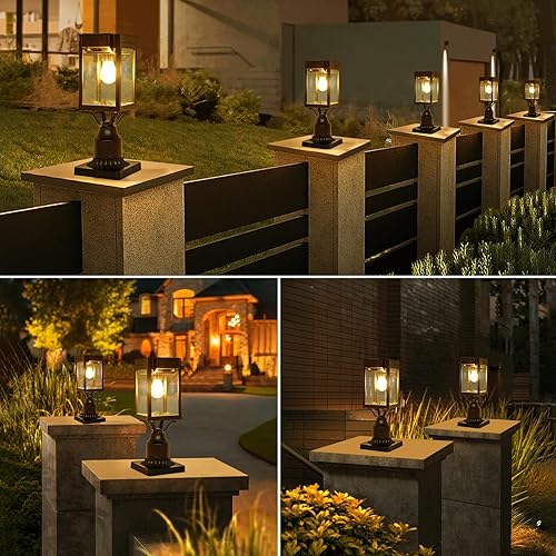 Miniatura 7 de Lámpara solar con sensor de movimiento para exteriores, luz de poste de encendido y apagado automático, lámpara de poste de luz solar con base de