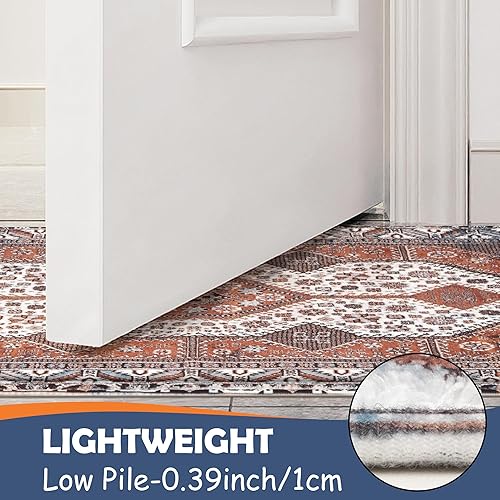 Miniatura 4 de LINROMIA Alfombras de área bohemias, alfombras pequeñas de 2 x 3 pies, antideslizantes, para puerta de interior, para baño, lavables, estéticas