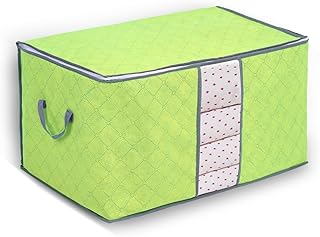 Yosoo Aufbewahrungsbox aus Bambuskohle, 1 Stück, mit Reißverschluss, groß, langlebig, faltbar, für Kleidung, Steppdecken, ...