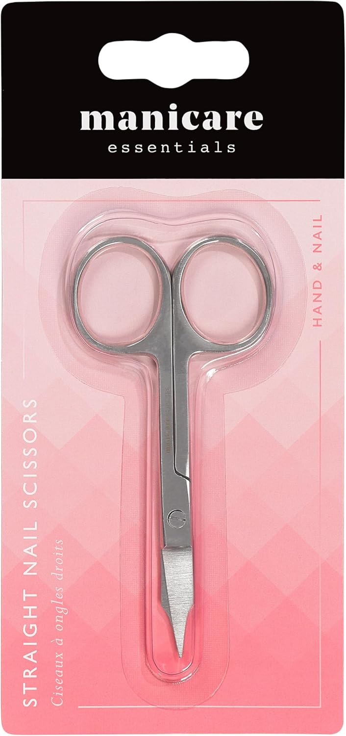 Manicare Nail Scissors, Professional Japanese Stainless Steel, Sharp Straight Tips, Trims Nails, Cuticles And Dead Skin, Beauty Scissors For Trimming Eyebrows, Nose Hair, Fingernails And Toenails