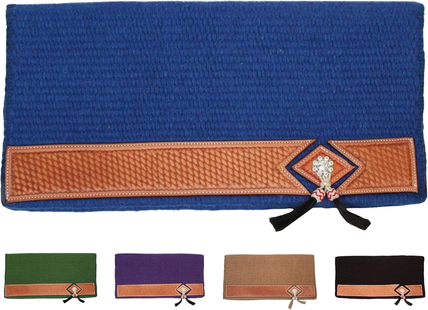 Tahoe Tack Traditional Acrylic Saddle Blanket, 36" x 34", Orange