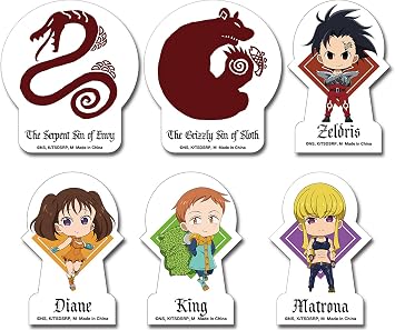 The Seven Deadly Sins S3 - SD Character with Tattoo #2 Die-Cut Sticker Set
