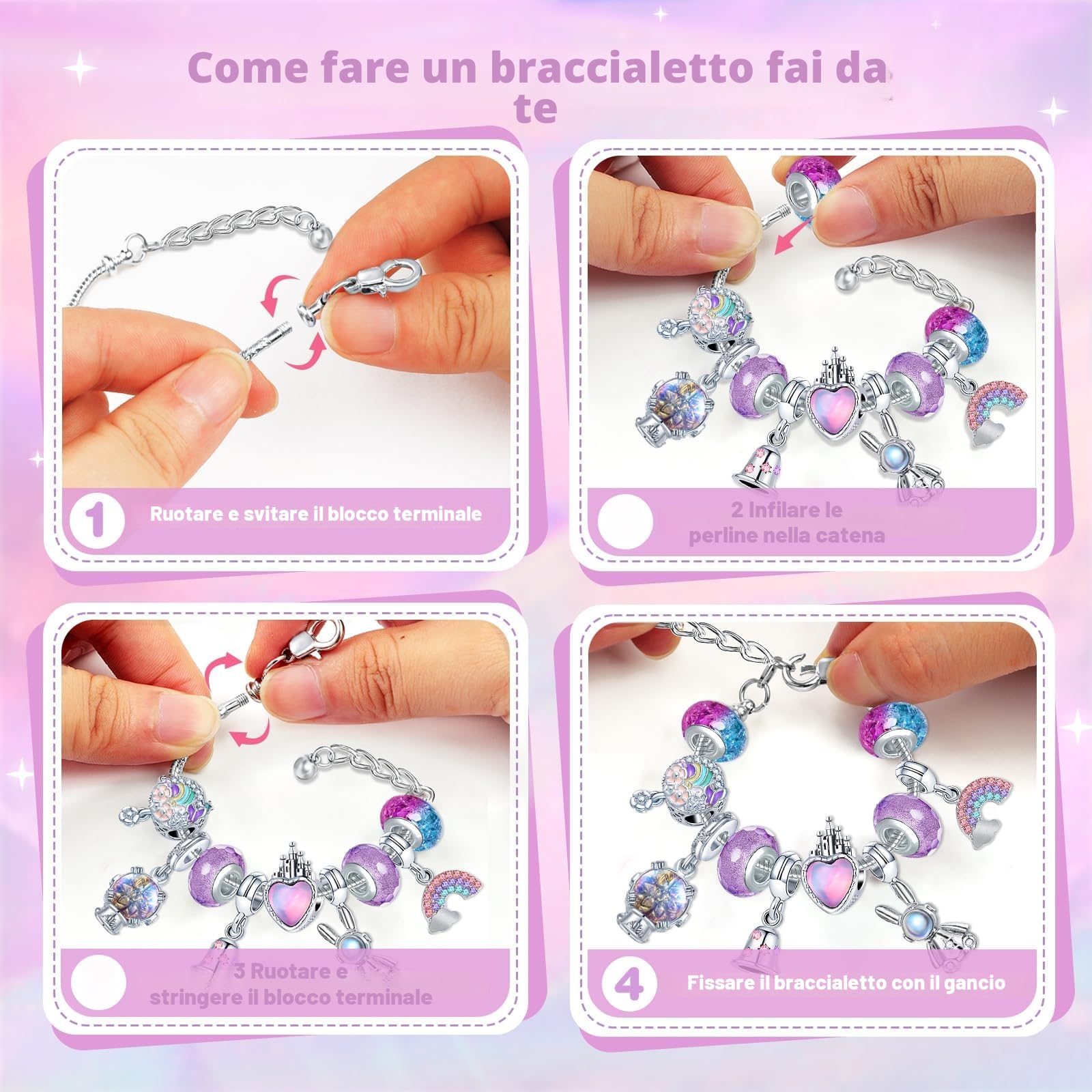 Calendario Avvento 2026 Bambina Gioielli, Calendario Avvento Braccialetti Kinder Bambini Fai da Te, Calendario dell'avvento Bracciale Collane Regalo Natale Ragazza 5 6 7 8 9 10 11 12 13 14 Anni