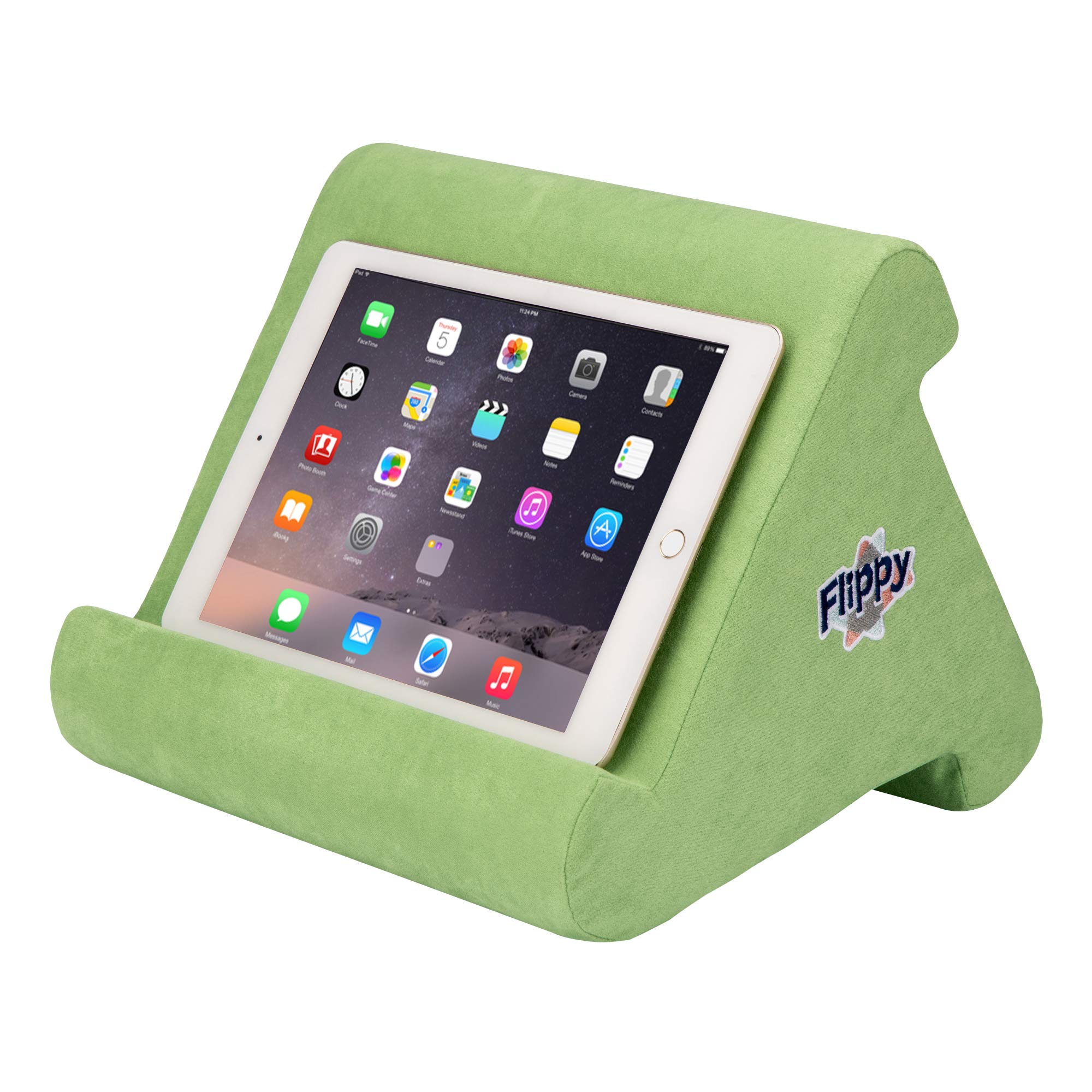 Flippy Multi-Angle Soft Pillow Lap Stand for iPads, Tablets, eReaders,  Smartphones, Books, Magazines (Kiwi Green)