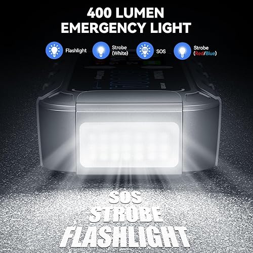 Miniatura 5 de Arrancador de batería de automóvil de 6000 A, cargador rápido de 65 W, batería de arranque de 26800 mAh (todo gasolina12L diesel) con potenciador,