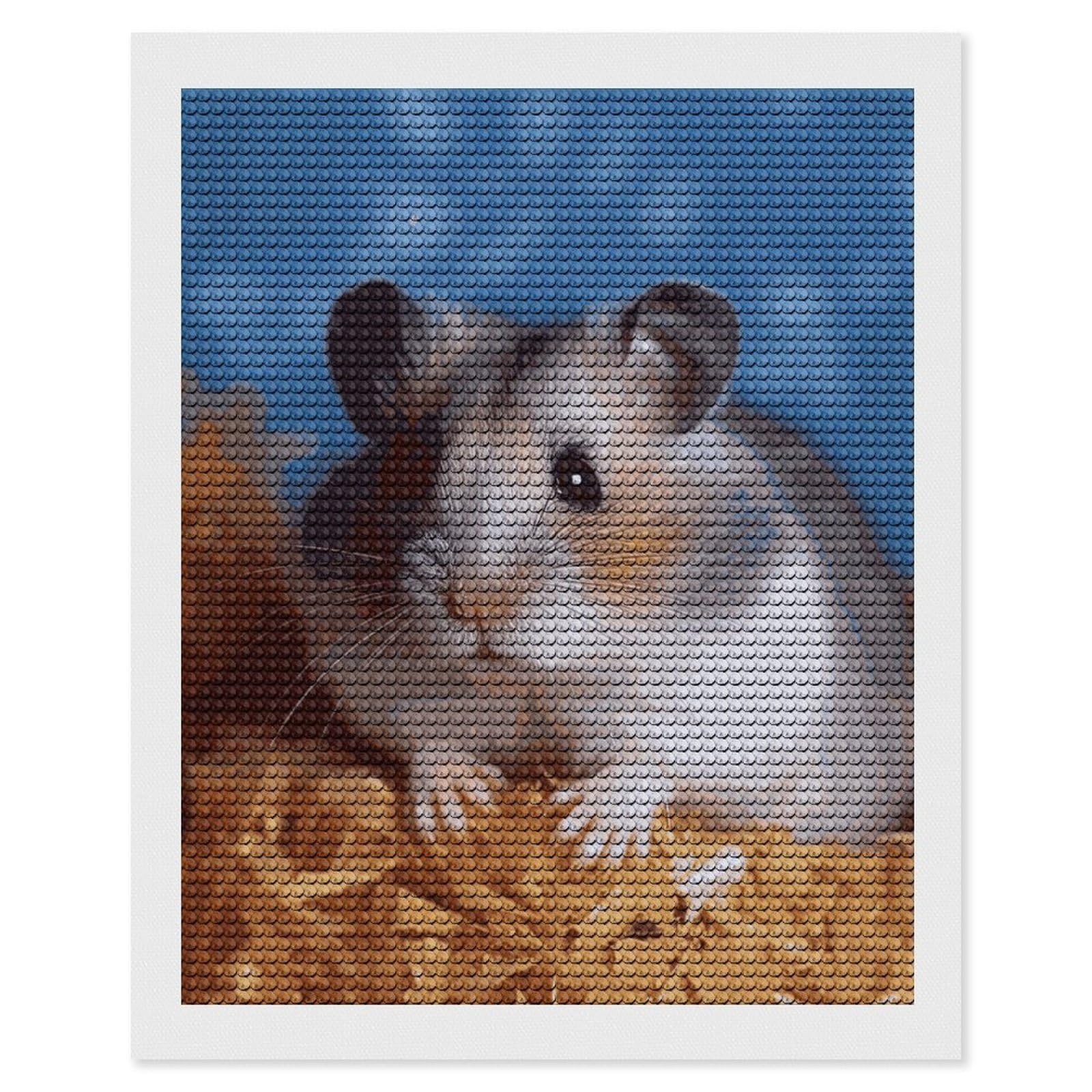 DWVTSLH Hamster Diamond Painting Kits for Adults, Personalized Diamond Photo Art Full Drill, DIY 5D Diamond Art Painting Kits for Beginners, Home Wall Decor 16"x20"