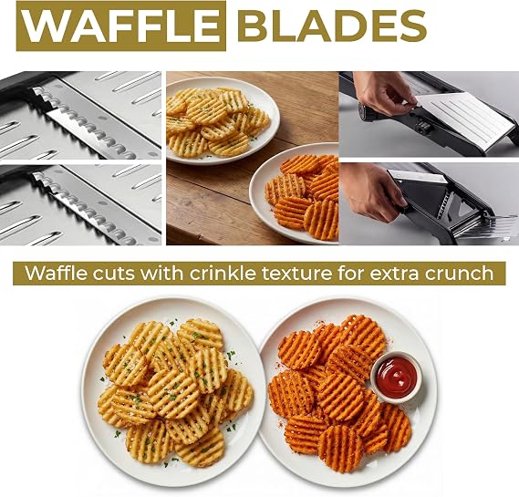 Gramercy Adjustable Mandoline Waffle Slicer for Kitchen, 24 Slice Settings