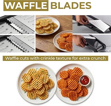 Gramercy Adjustable Mandoline Waffle Slicer for Kitchen, 24 Slice Settings