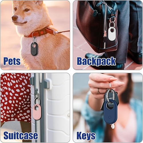 Miniatura 8 de Paquete de 4 fundas compatibles con Samsung Smart Tag 2, silicona con llavero Samsung Galaxy SmartTag2 de cuerpo completo, a prueba de golpes,