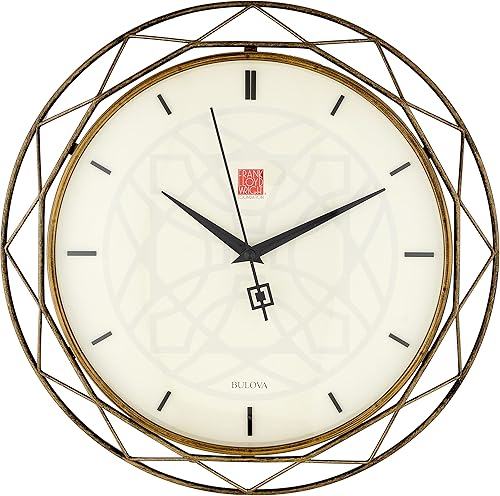 Miniatura 2 de Bulova Clocks C4834 Luxfer Prism - Reloj de pared inspirado en Frank Lloyd Wright de 14 pulgadas
