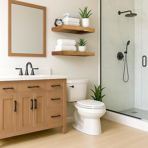 Miniatura 2 de Estantes flotantes rústicos de 24 pulgadas de largo y 8 pulgadas de profundidad, estantes de pared de madera maciza para dormitorio, sala de estar,