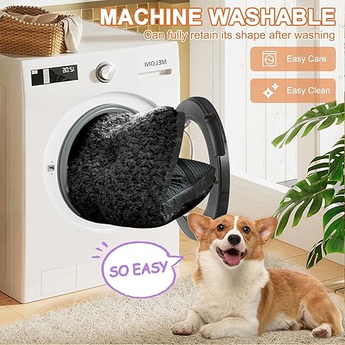 Miniatura 5 de POCBLUE Tapete de lujo lavable XXL para perro de 48 pulgadas, cómodo y esponjoso, antideslizante, para perros de hasta 110 libras, 48 x 30 pulgadas,