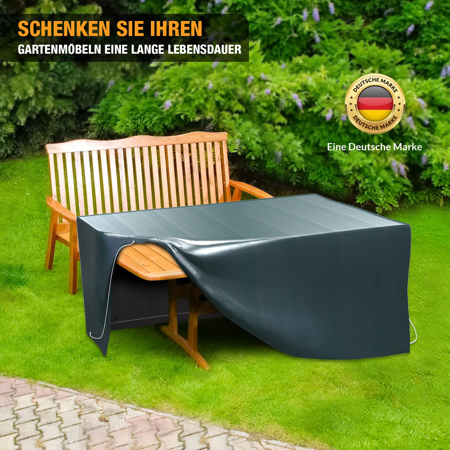 Kronenburg Pokrowiec ochronny na stół ogrodowy, zielony, 70 x 180 x 120 cm - pokrowiec na meble ogrodowe
