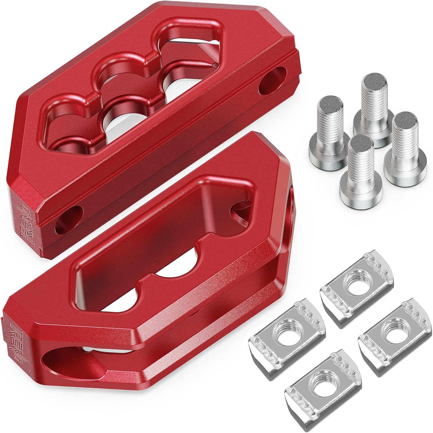 RENO Bed Rail Cleats, Aluminum Tie Down Anchors for Cargo Trailer Compatible with 2022+ Maverick / 2015+ F150 / 2019+ Ranger Bed Hooks, Replaces NZ6Z26000A64A, NZ6Z-26000A64-A (Black, 2PCS)