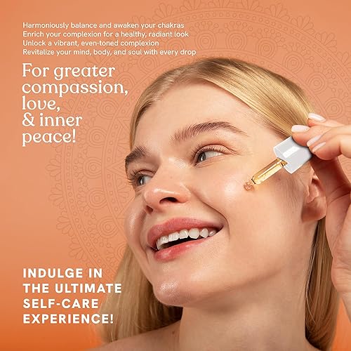 Miniatura 2 de Sacral Chakra - Suero facial de mezcla de aceites esenciales, suero hidratante natural y orgánico para cara con girasol, argán, albaricoque, romero,