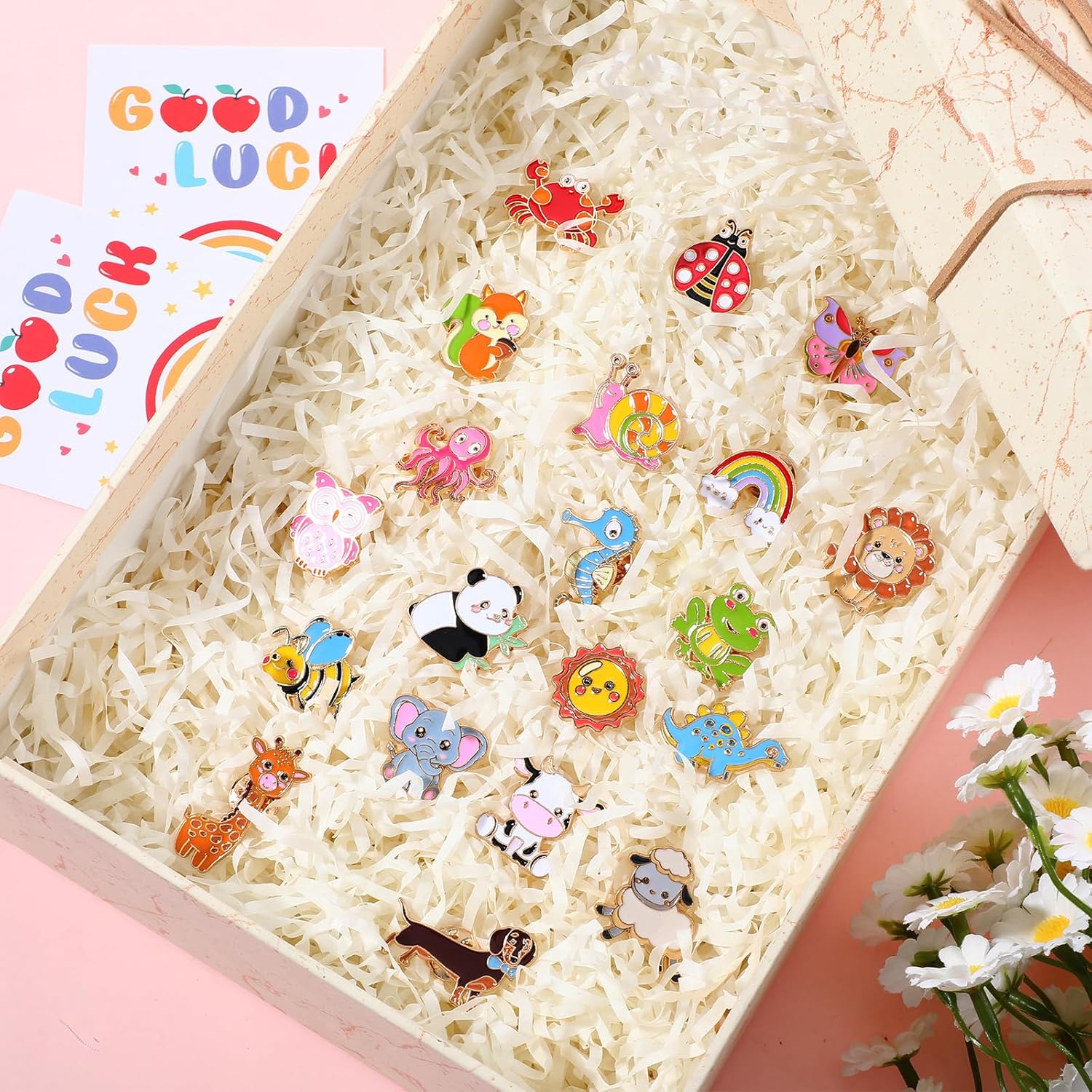 Hoteam 60 Pcs Cute Spring Enamel Pins for Backpack Cartoon Animals Lapel Brooch Bulk Funny Trading Pins Bulk for Hat Clothes Cute Christmas Party Favor Gifts Decorations - Image 4